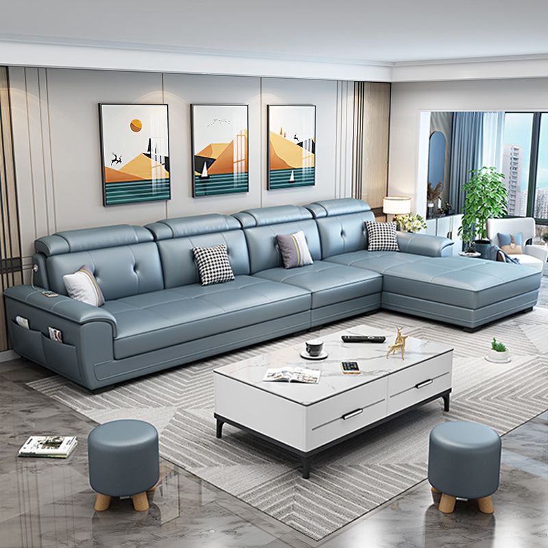 133.07" L x 70.86" W x 35.43" H Stain-Resistant Faux Leather Pillow Top Arm Sectionals