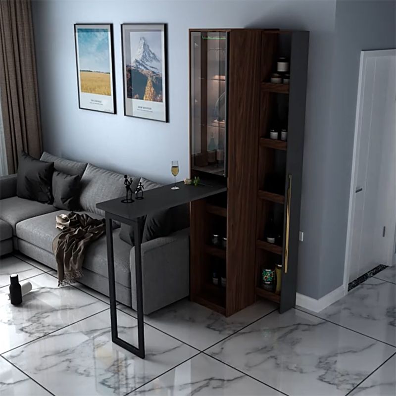 1/2/3 Pieces Counter Height Pub Set in Brown and Black, Modern