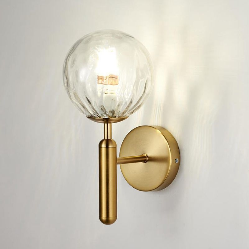 Modern Style Globe Wall Light Glass 1 Light Sconces for Bedroom