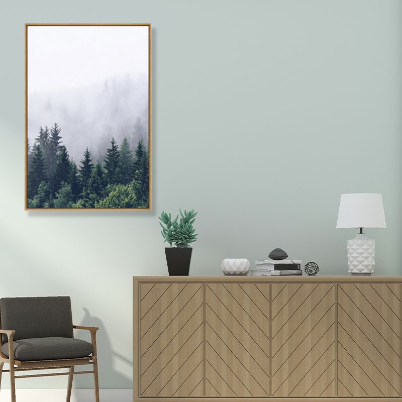 Toile de paysage imprimé Photo tropicale, décoration murale texturée de couleur foncée pour chambre