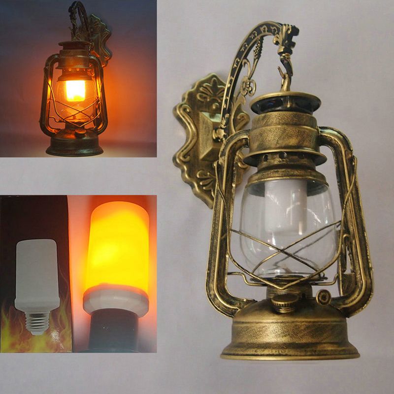 1 lichte wandmontage lamp industriële stijl helder glas kerosine metalen wandverlichting ideeën