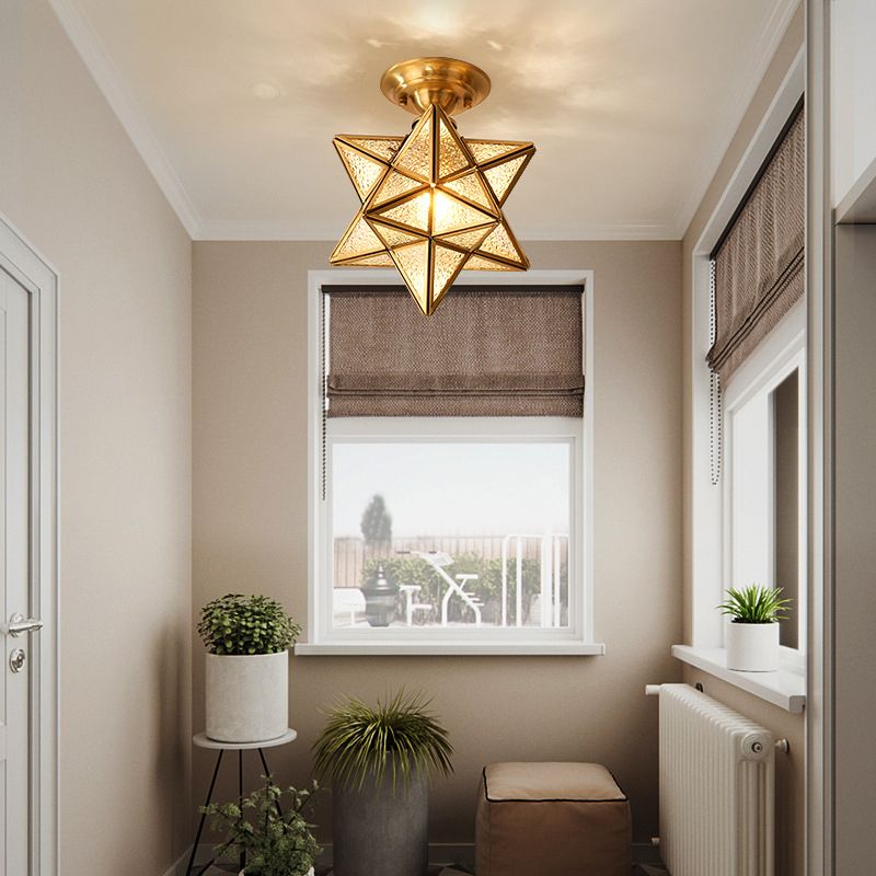 Modern Star Shape Flush Mount Light Fixtures 1 Light Flush Mount Ceiling Light