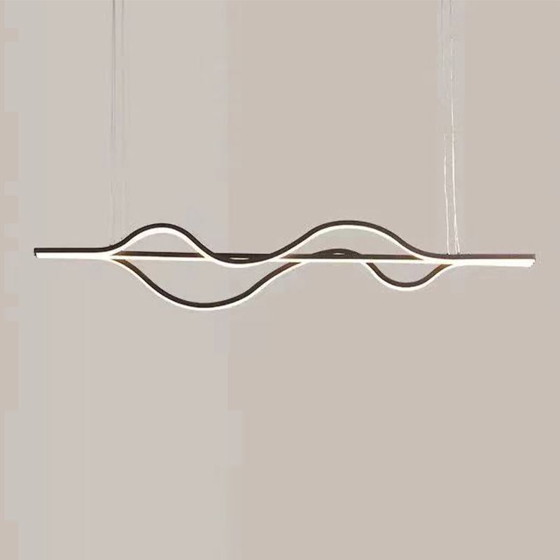 Minimalist Hanging Island Light Metal Dining Room LED Island Pendant Light