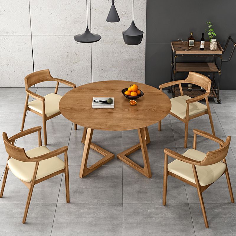 Round Pedestal Dining Site Table Contemporary Furniture with Pine Solid Wood