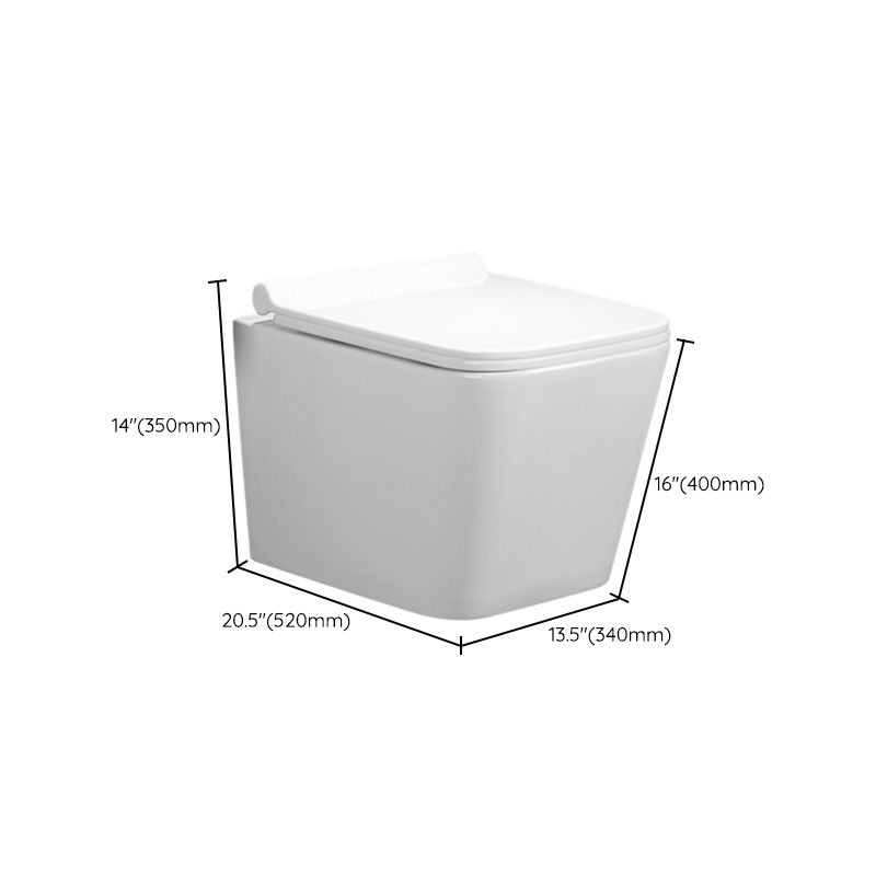 Contemporary Flush Toilet One Piece Wall Mount Porcelain Urine Toilet