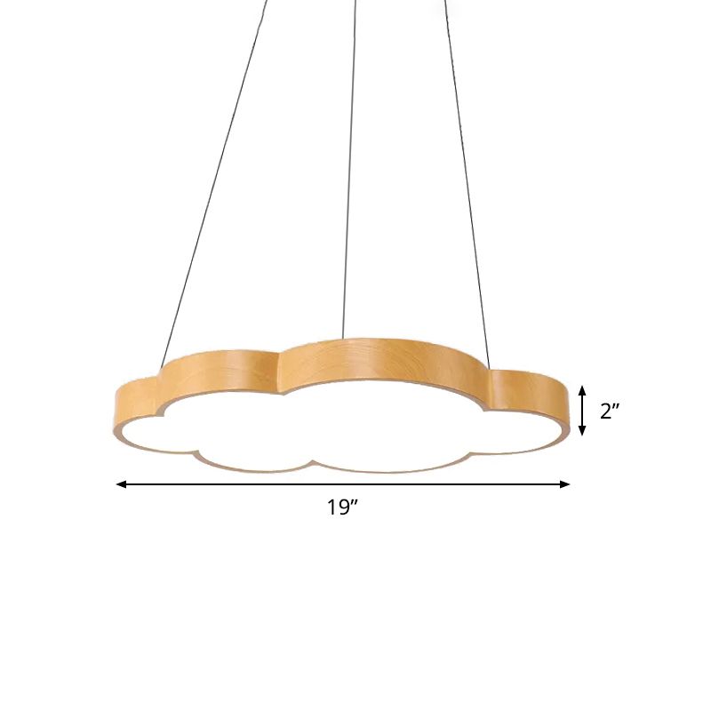 Kids Slim Cloud Pendant Light Acrylique Hanging Light en beige pour la salle de jeux