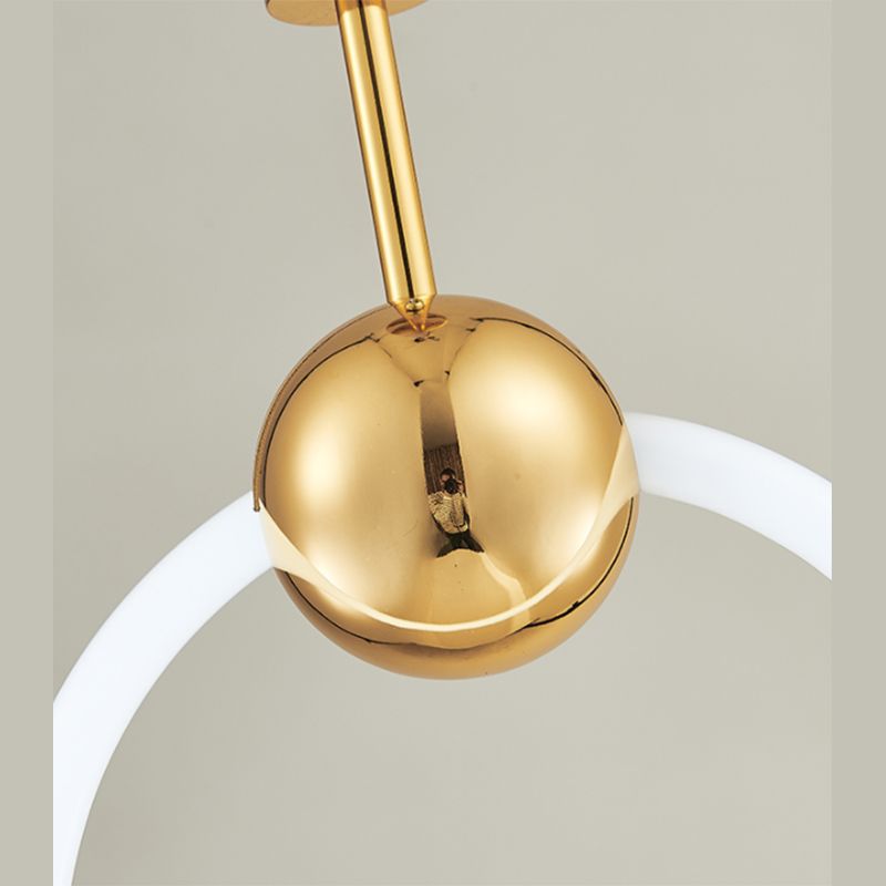 Gold Ring Ceiling Suspension Lamp Simplicity LED Metal Ceiling Pendant Light for Bedroom