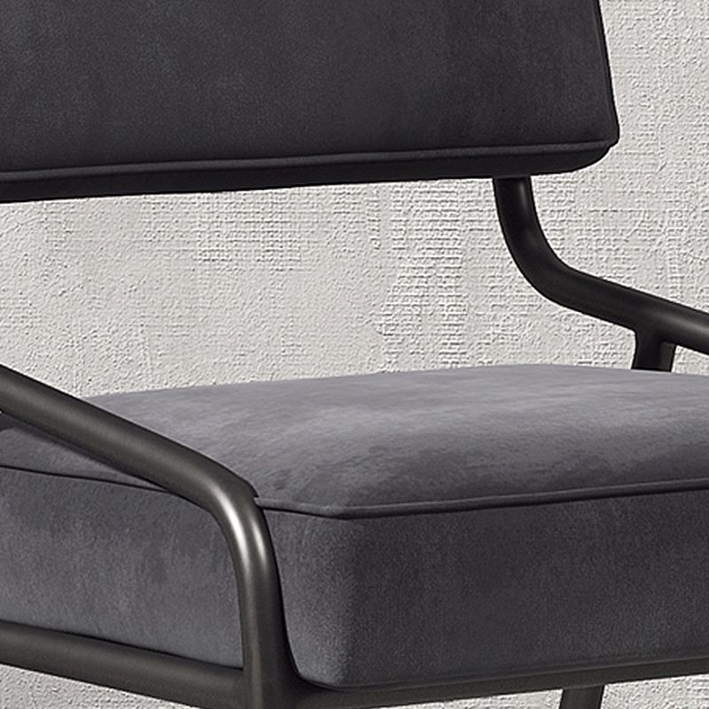 Chaise d'appoint de maison scandinave, chaise de salle à manger à dossier ouvert en métal rembourrée