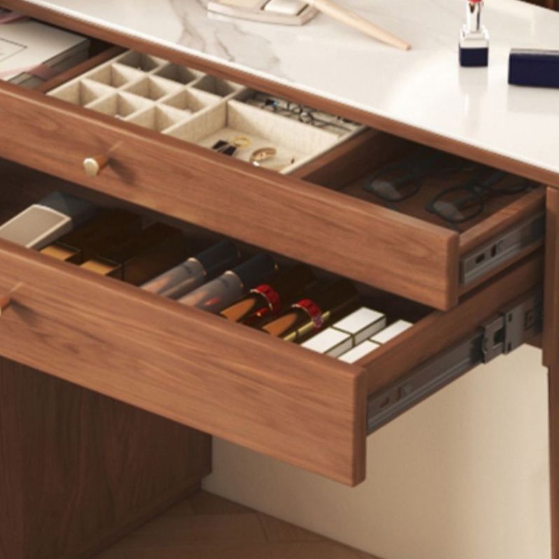 Modern Solid Wood Table Makeup Vanity with Drawers for Bedroom