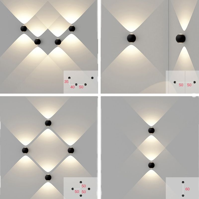 Modern Style Ball Wall Lighting Fixtures Metal Multi Lights Wall Washer Sconce