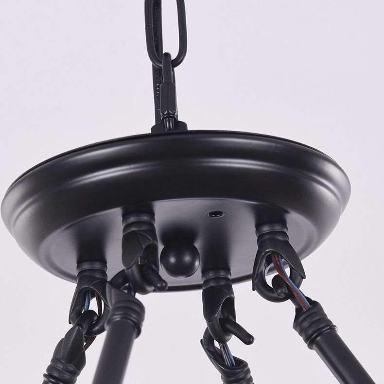 Pendre à cristal clair Conical Pendre Pendre Rustique Multi Lights Suspension Pendante