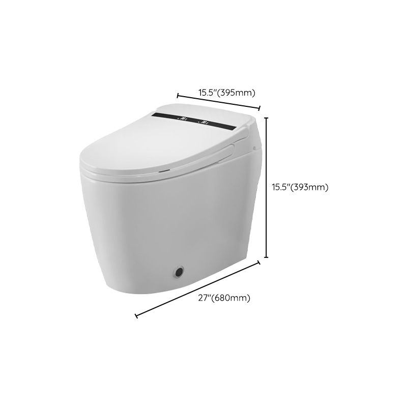 White ABS Toilet Modern All-In-One Toilet Bowl with Heated Seat