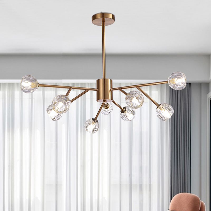 Kugelförmige Kronleuchterbeleuchtung Ultra-in-Zeit-zeitgenössische Kristallglashänge Deckenlichter für Wohnzimmer
