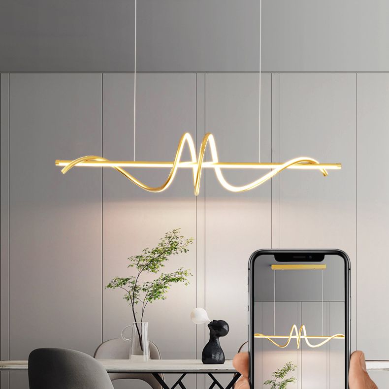 LED Island Lighting Fixture Modern Metal Island Chandelier Light