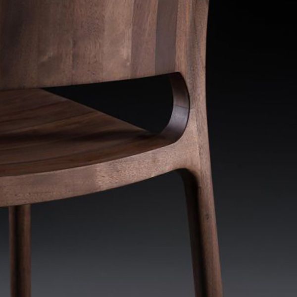 Industrial Home Indoor Side Chair Open Back Dining Wood Chair