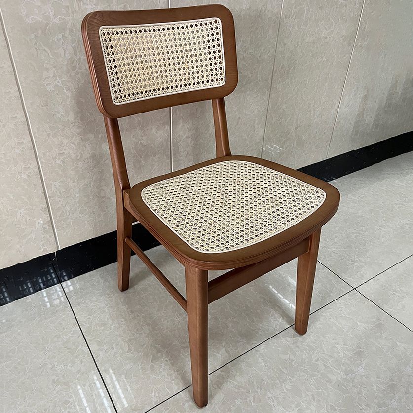 Traditional Style Dining Chairs Open Back Armless Chairs with Wood Legs for Home