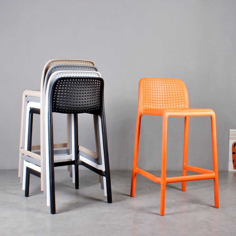 Nordic Macron Stackable Counter Stools Colorful Indoor Plastic Bar Stool
