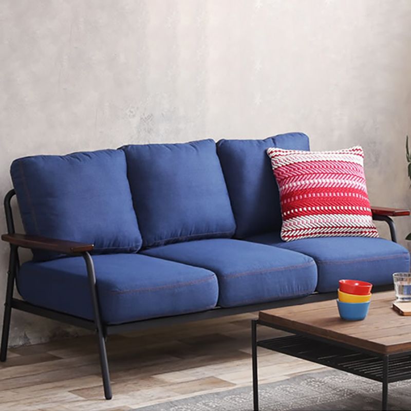 Loose Back Square Arm Classic Industrial Settee for Apartment and Living Room