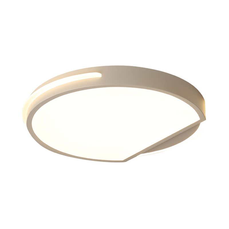 16"/19,5" breite, weiße, runde Deckenleuchte, einfacher Stil, Metall-LED-Einbauleuchte, warmes/weißes Licht/stufenloses Dimmen mit Fernbedienung