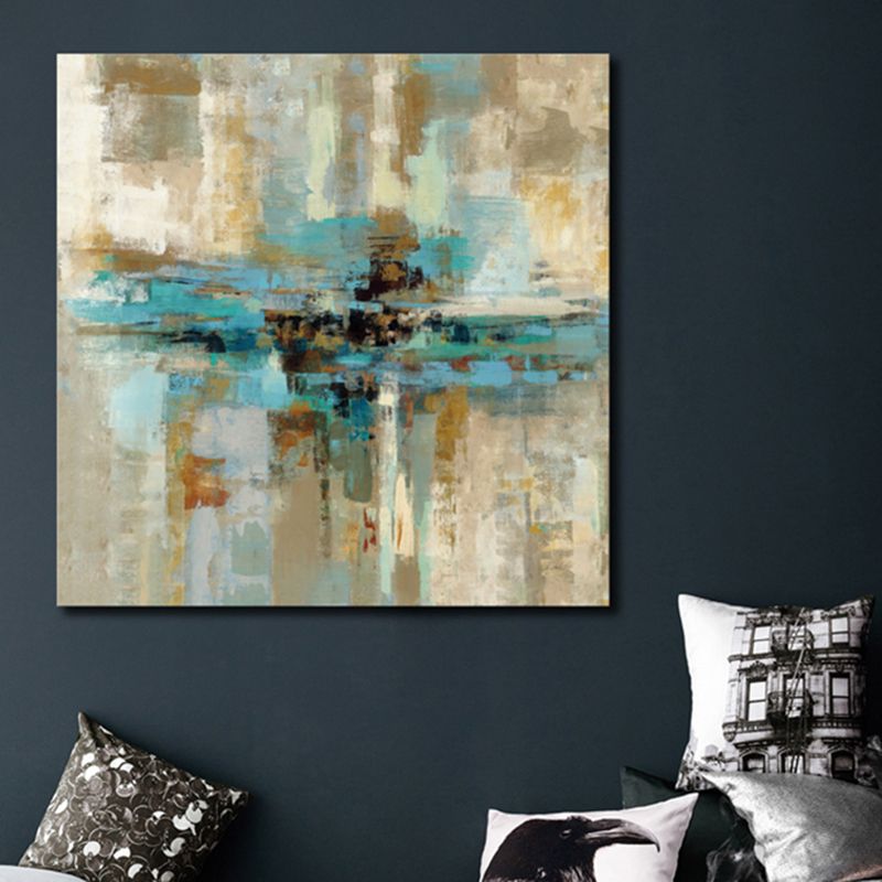 Pastel Color Abstract Pattern Painting Textured Modern Art Dining Room Canvas Print