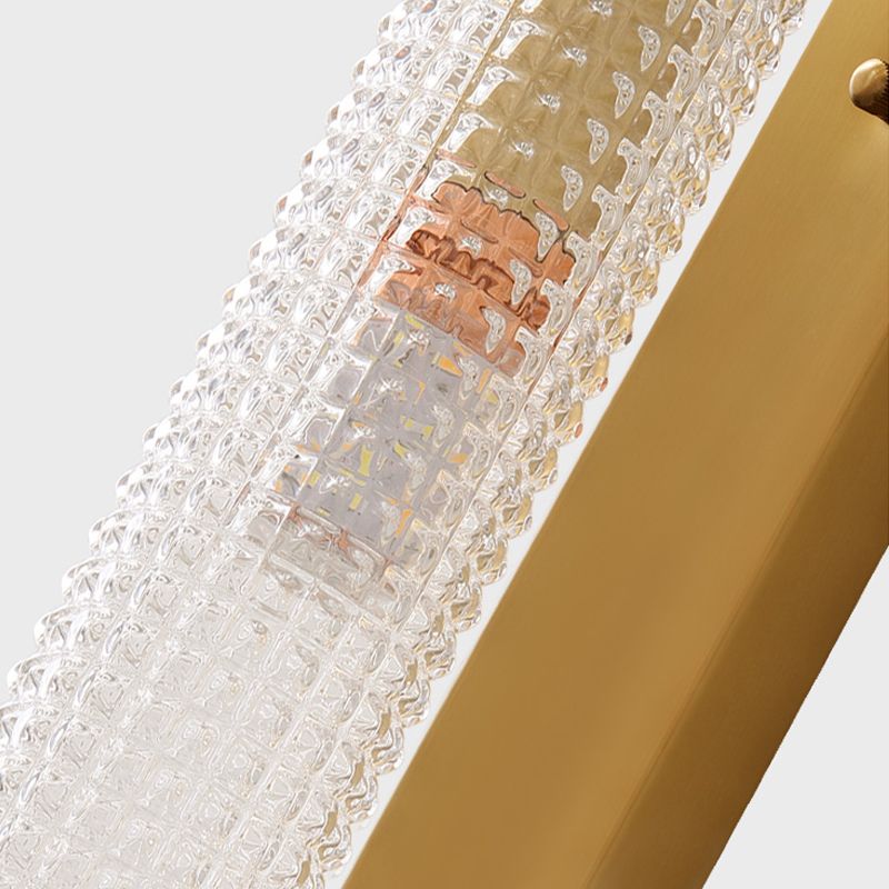 Cylinder Living Room Wall Light Fixture Clear Crystal Pipes LED Contemporary Wall Lighting