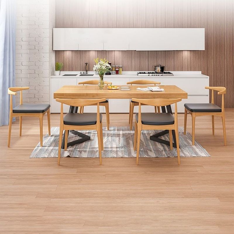 Industrial 1/2/5/6/7 Pieces Dining Set Solid Wood Dining Table for Home Use