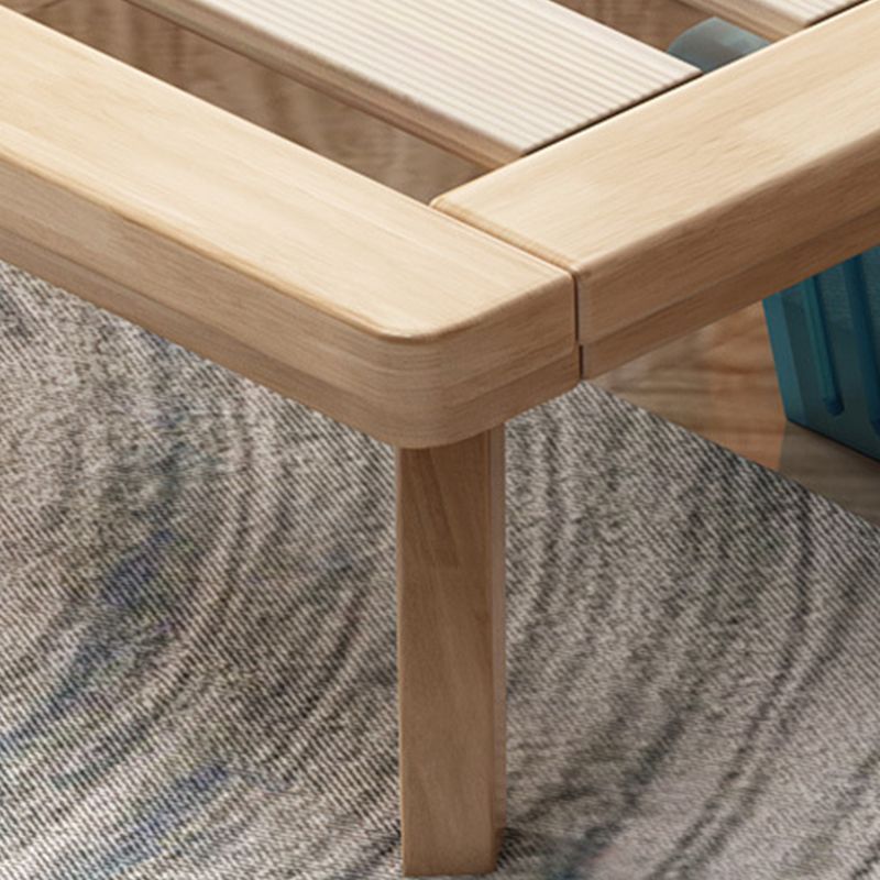 Solid Wood Platform Bed Frame Rubberwood Platform Bed in Natural