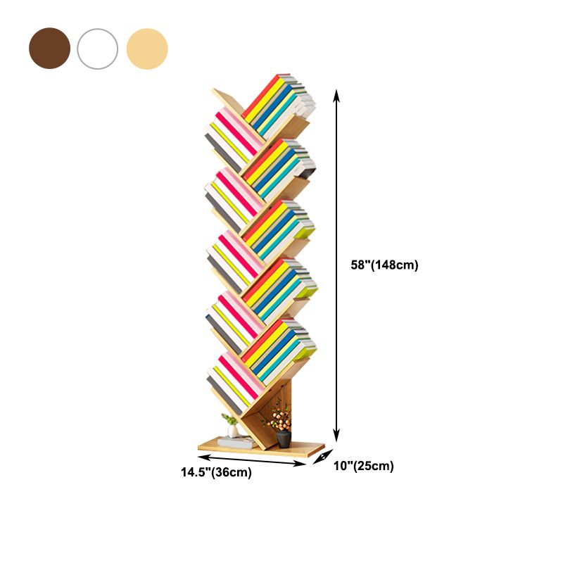 Contemporary Living Room Etagere Shelf Manufactured Wood Bookshelf