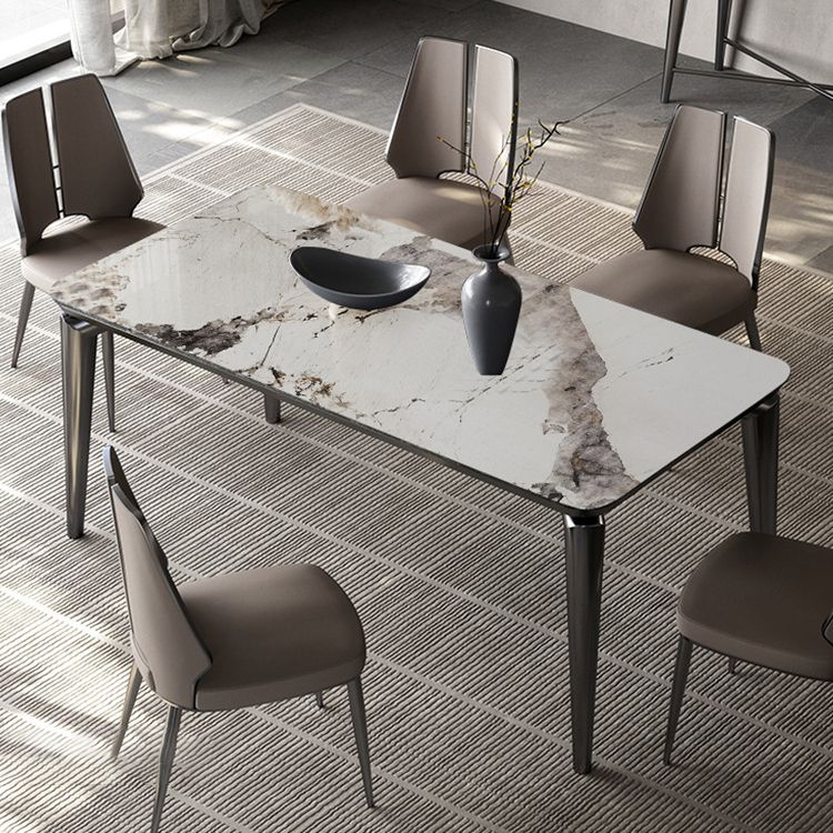 Designer Style Sintered Stone Top Dining Set Rectangle 1/4/6 Pieces Dining Room Table Set