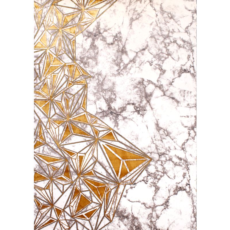 Grey Modern Rug Polyester Abstract Pattern Area Carpet Stain Resistant Area Rug for Home Decor