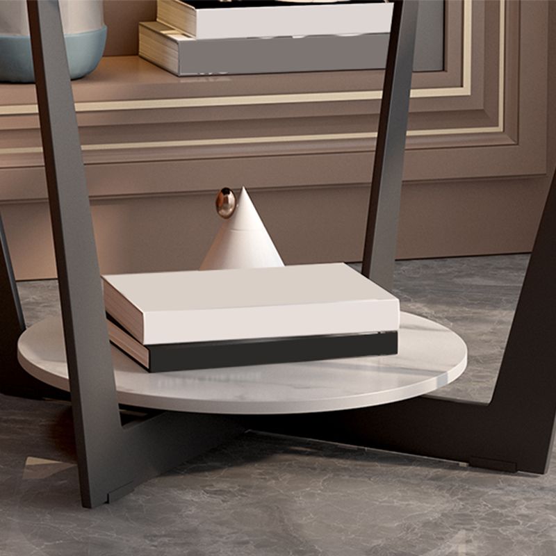 Slate Cross Legs Corner Table Modern Square Sofa Side End Table
