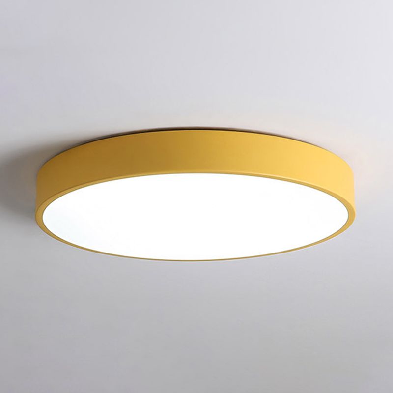 Lámpara de techo de forma redonda, hierro macarrón moderno, 1 luz, montaje empotrado para estudio y sala de estar