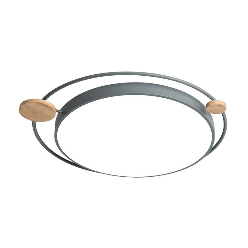 Modernistisch rond plafondgemonteerd licht acryl 16"/19,5"/23,5" W LED slaapkamer grijs/wit inbouwlicht in natuurlijk/3 kleuren licht