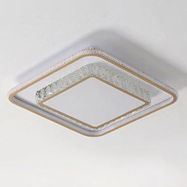 Clear Crystal Flush Mount Light Contemporary Simple LED Ceiling Lamp for Dining Room