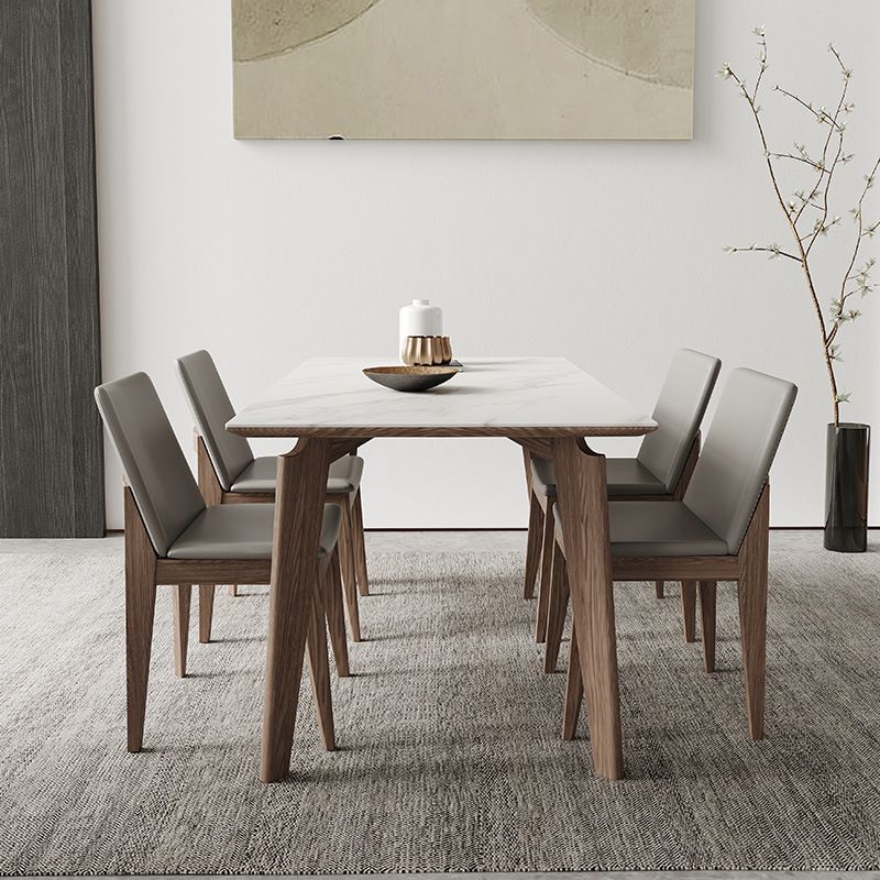 Modern Sintered Stone Top Dining Set Rectangle 1/2/4/5/7 Pieces Dining Room Table Set