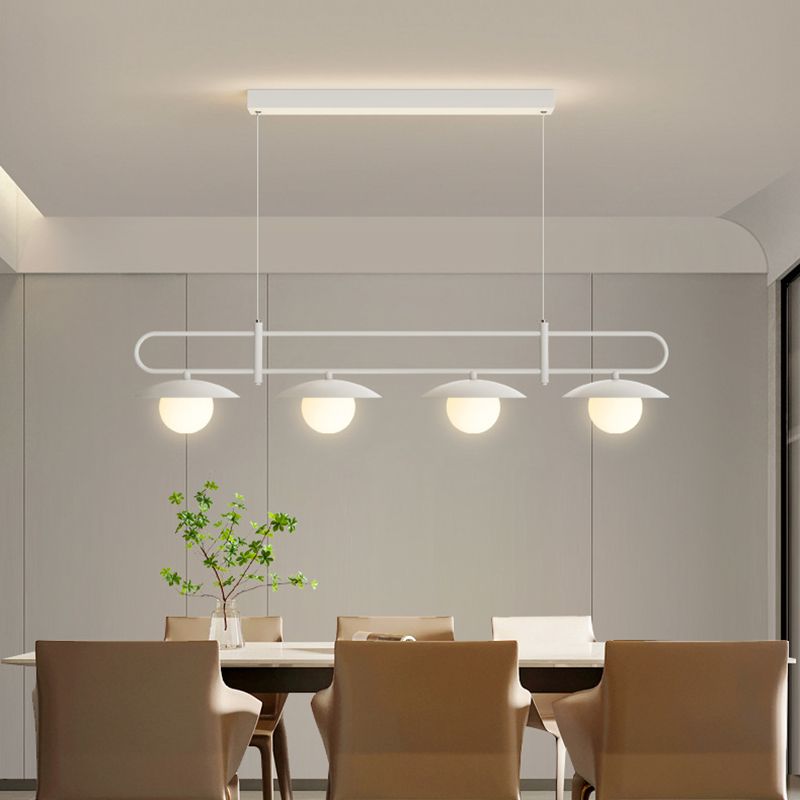 3/4-Light Contemporary Kitchen Island Lighting White Island Pendant Lighting
