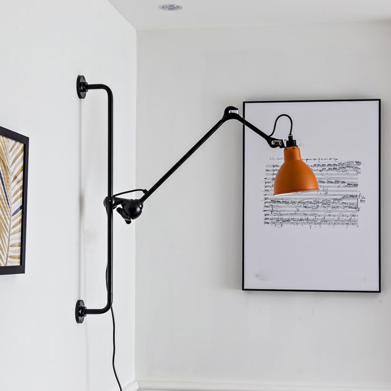 Modern Metal Wall Sconce Linear Shape Reading Wall Light with Aluminum Shade for Bedroom