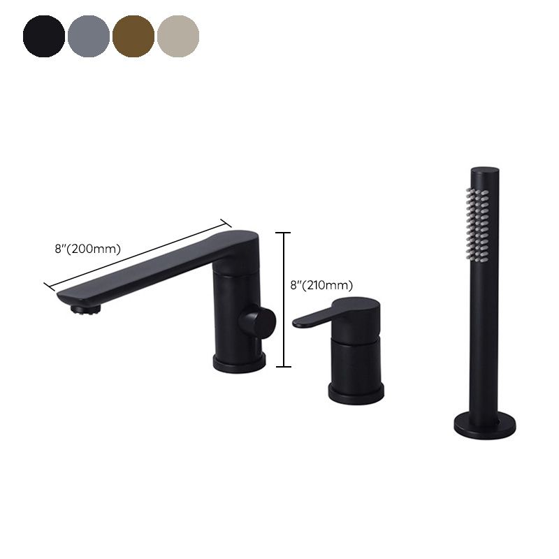 Modern Bathtub Faucet Deck Mounted Roman Tub Faucet Trim with Handshower