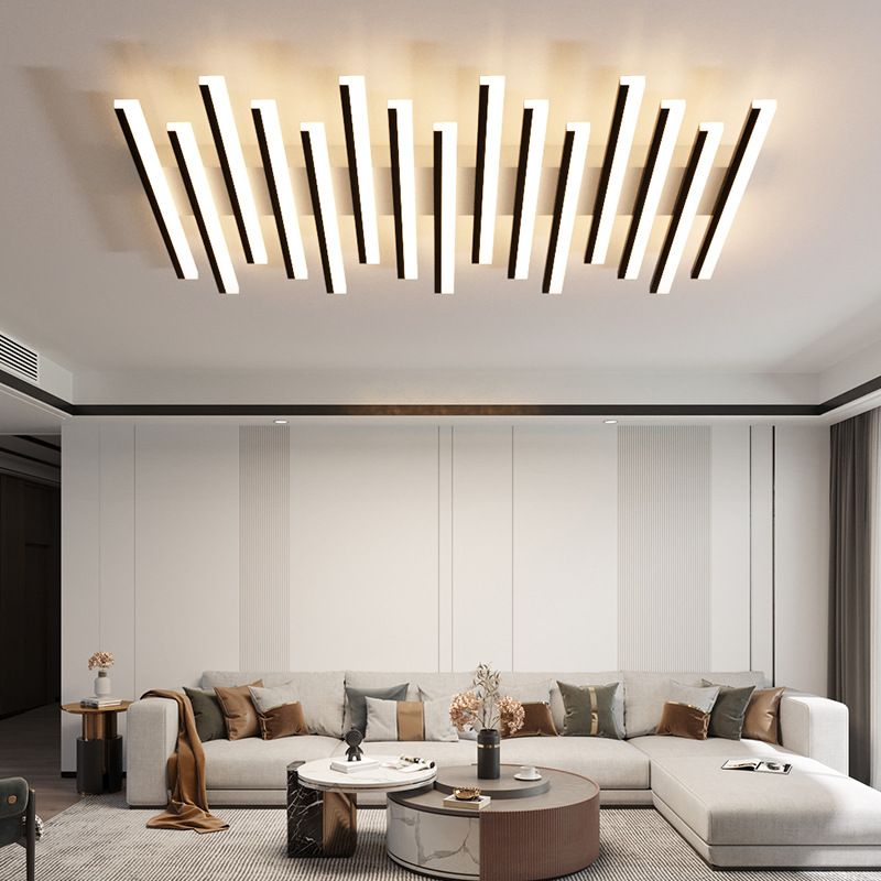 Modern Slender Bar LED Lamp Flush Mount Ceiling Lights for Living Room