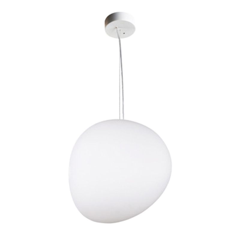 Wit kiezelvormige glazen ophanging Licht Moderne stijl Minimalisme Corridor Verlichtingsarmatuur met 70,8 "verstelbare draad