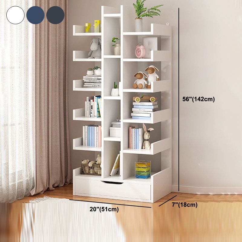 Scandinavian Manufactured Wood Etagere Bookshelf Vertical Open Bookcase for Home