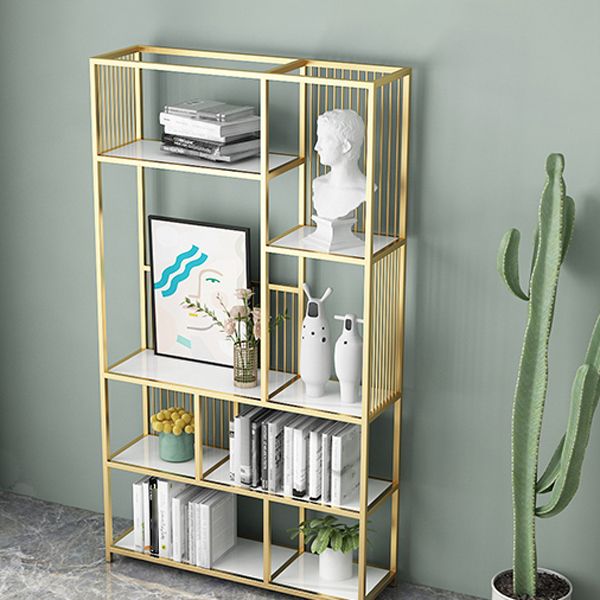 Gold and Black Etagere Bookshelf Scandinavian Iron Bookshelf for Home Office