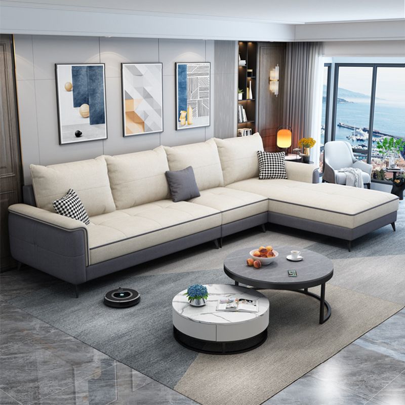 Quadratarm Kissen Rücken entfernbarer Kissen 4-Sitz-L-Form-Sofa