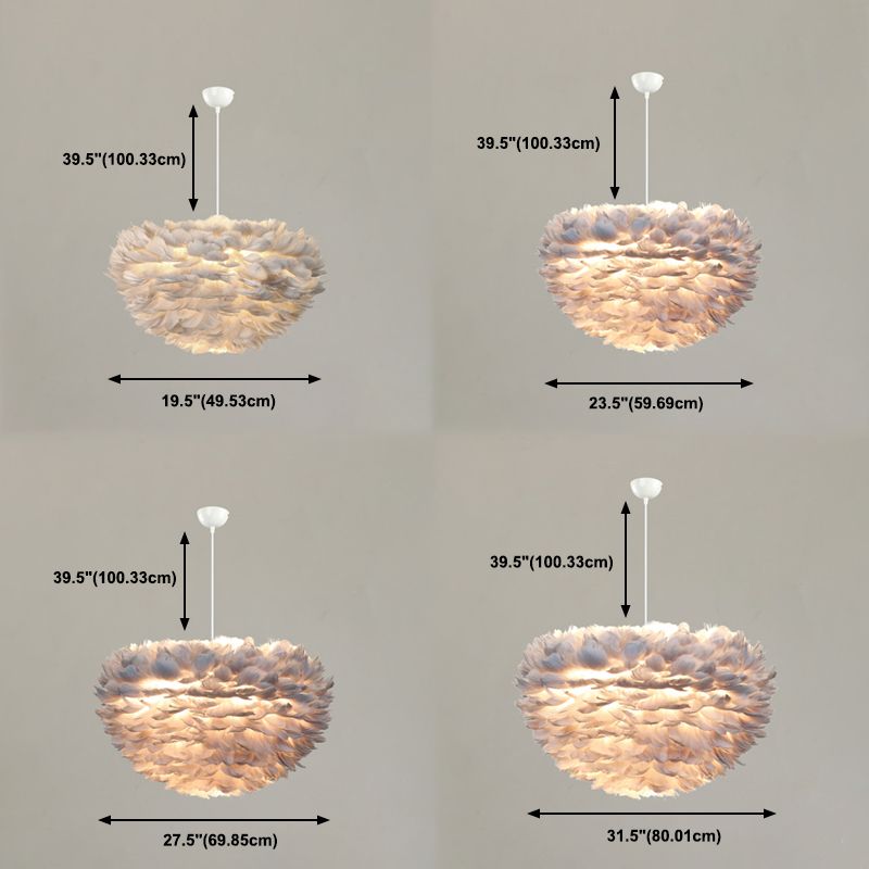 Lampada a sospensione piuma in stile moderno nordico a forma di piuma piuma lampada lampadario appeso per camera da letto
