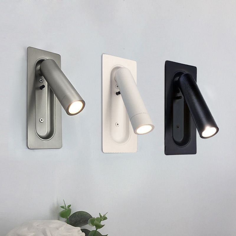 1-Light Geometric Wall Mount Light Modern Style Metal Reading Wall Lamp