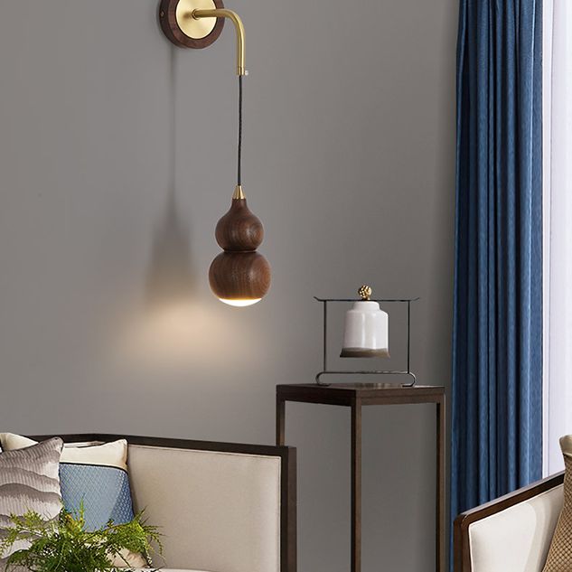 Warm Light Wall Sconce Light Contemporary Modern Indoor Light with Gourd shape