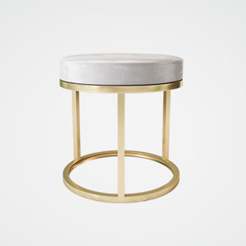 Solid Color Flannel Standard Stool Modern Simple Round Footstool