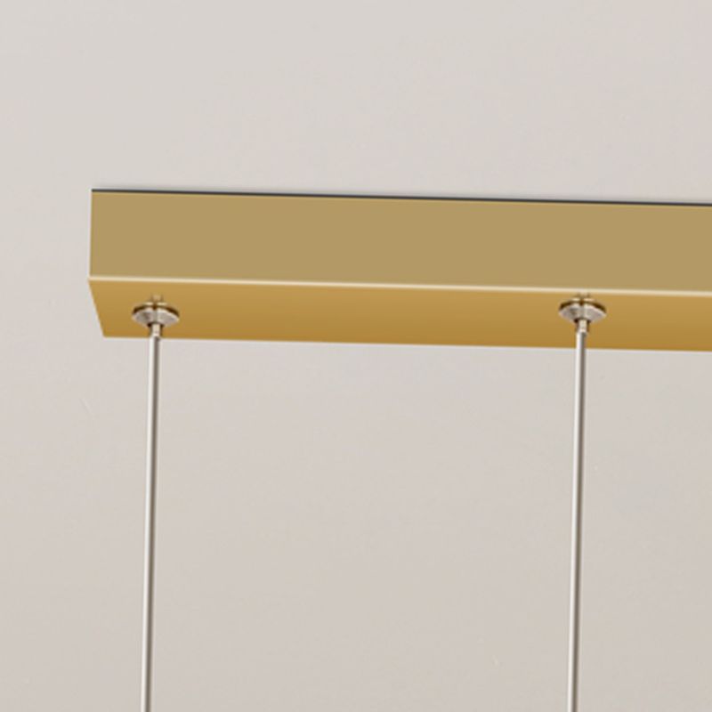 Post Modern LED Kitchen Island Fixture in Gold Linear Ceiling Pendant Lighting