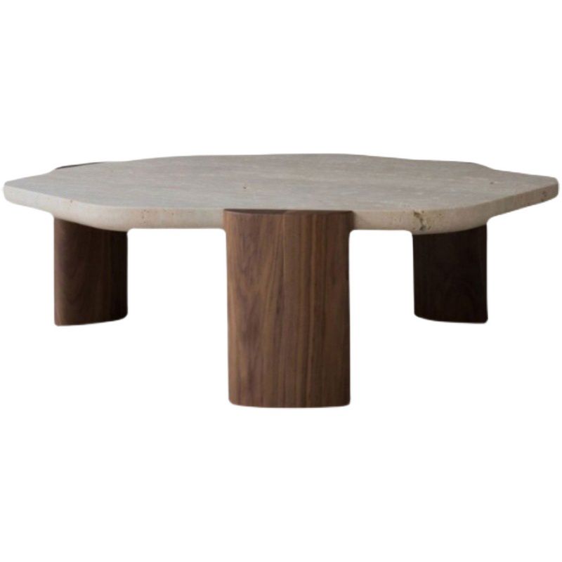 Contemporary Geometric Cocktail Table Single Slate Coffee Cocktail Table