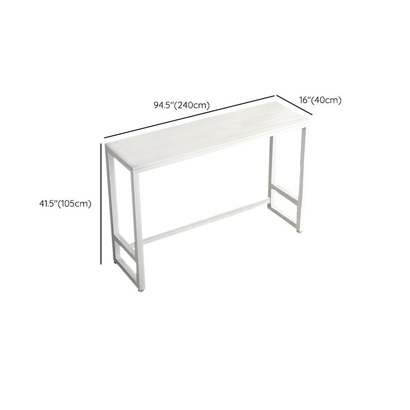 Matte Finish Rectangle Pub Table with Metal Frame for Living Room